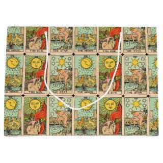 Vintage Tarot Cards Pattern Large Gift Bag