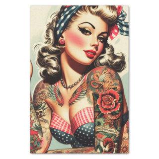 Vintage Tattoo Old School Pin-up Tissue Paper