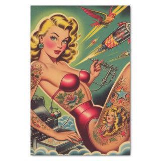 Vintage Tattooed Pin Up Tissue Paper