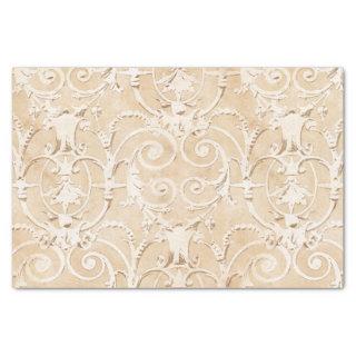 Vintage Taupe and White Damask Tissue Paper