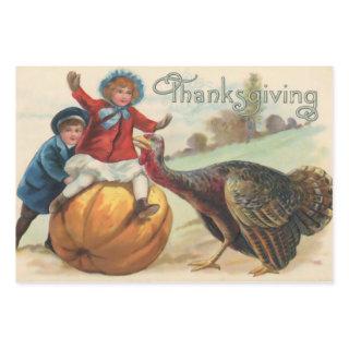 Vintage Thanksgiving Children with Pumpkin, Turkey  Sheets