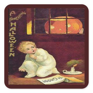 Vintage Thrilling Halloween Square Sticker