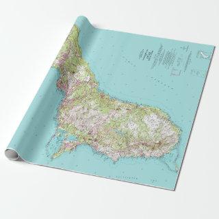 Vintage Topographical Map of Guam