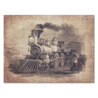 Vintage Train tissue paper for decoupage crafts