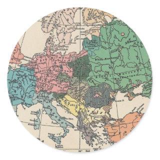Vintage Travel Map Classic Round Sticker