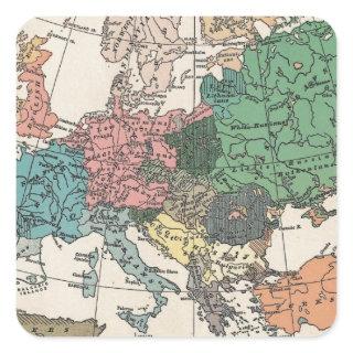 Vintage Travel Map Square Sticker