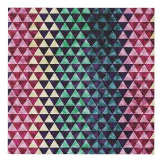 Vintage Triangle Geometric Seamless Pattern Faux Canvas Print
