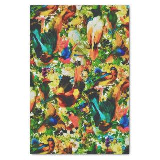 Vintage Tropical Jungle Wild Parrots Tissue Paper