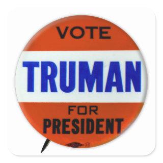 Vintage Truman Campaign Button Vote for Truman Square Sticker