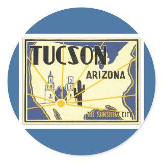 Vintage Tucson Arizona Classic Round Sticker