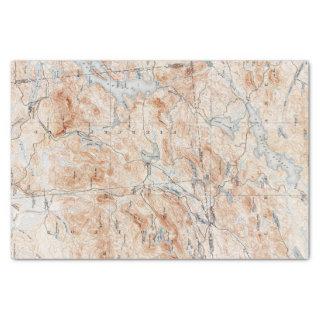 Vintage Tupper Lake New York Topographical Map Tissue Paper