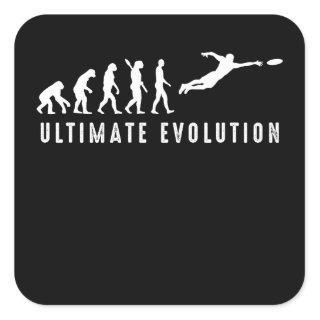 Vintage Ultimate Frisbee Sport Evolution Square Sticker