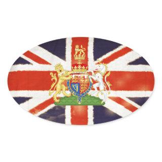 Vintage Union Jack Coat of Arms Sticker