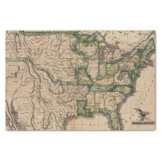 Vintage United States of America Map (1823) Tissue Paper