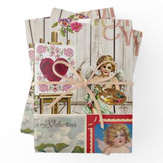 Vintage Valentine's Day Collage - Angels, Hearts   Sheets