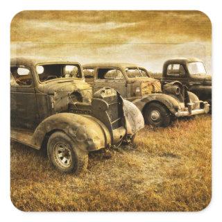 Vintage Vehicles Square Sticker