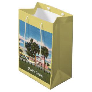 Vintage Venice Florida Beach  Medium Gift Bag