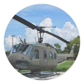 Vintage Vietnam Uh-1 Huey Military Helicopter Classic Round Sticker