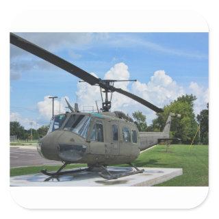 Vintage Vietnam Uh-1 Huey Military Helicopter Square Sticker