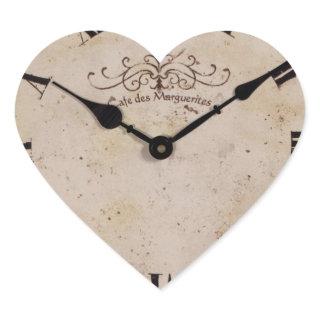 Vintage Wall Clock Heart Sticker