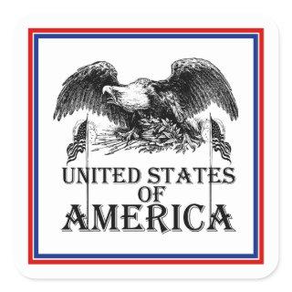 Vintage War Eagle Square Sticker