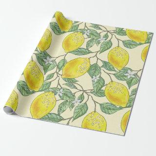 Vintage Watercolor Lemons Pattern