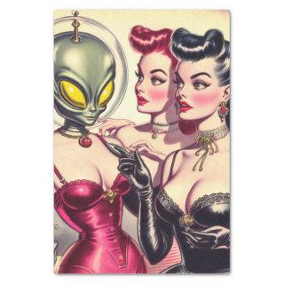 Vintage Weird Pulp Sci-Fi Girls Tissue Paper