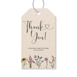 Vintage Wildflower Baby Shower Thank You Tag
