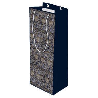 Vintage William Morris Wey Pattern Blue Background Wine Gift Bag