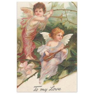 Vintage Winged Cherubs with Instruments Tissue Paper