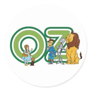 Vintage Wizard of Oz Characters and Text Letters Classic Round Sticker