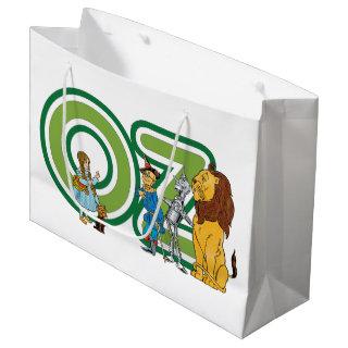 Vintage Wizard of Oz Characters and Text Letters Large Gift Bag