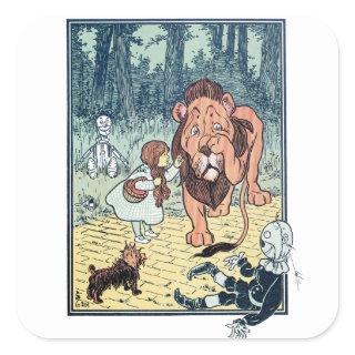 Vintage Wizard of Oz Characters, Yellow Brick Road Square Sticker