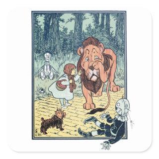 Vintage Wizard of Oz Characters, Yellow Brick Road Square Sticker