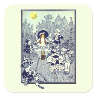 Vintage Wizard of Oz, Dorothy Meets the Munchkins Square Sticker