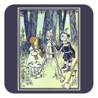 Vintage Wizard of Oz, Dorothy Meets the Tinman Square Sticker