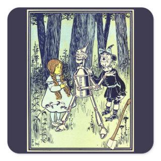 Vintage Wizard of Oz, Dorothy Meets the Tinman Square Sticker