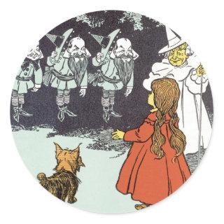 Vintage Wizard of Oz Dorothy Toto Glinda Munchkins Classic Round Sticker