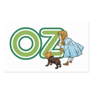 Vintage Wizard of Oz Dorothy Toto with BIG Letters Rectangular Sticker