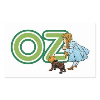 Vintage Wizard of Oz Dorothy Toto with BIG Letters Rectangular Sticker