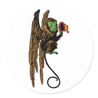 Vintage Wizard of Oz, Evil Flying Monkey Hat Classic Round Sticker