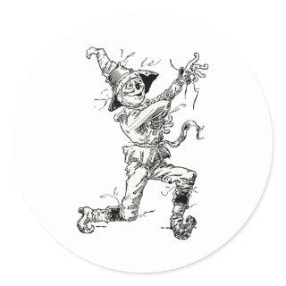 Vintage Wizard of Oz Fairy Tales, the Scarecrow Classic Round Sticker