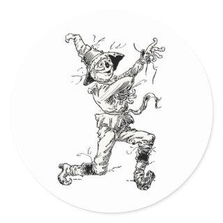 Vintage Wizard of Oz Fairy Tales, the Scarecrow Classic Round Sticker