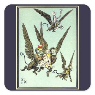 Vintage Wizard of Oz, Flying Monkeys with Dorothy Square Sticker