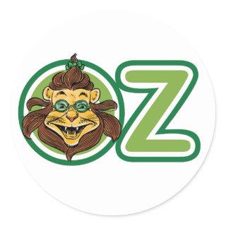 Vintage Wizard of Oz, Lion in the Letter O Classic Round Sticker