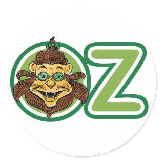 Vintage Wizard of Oz, Lion in the Letter O Classic Round Sticker