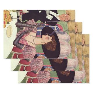 Vintage Woman Drinking Champagne Smoking Cigarette  Sheets