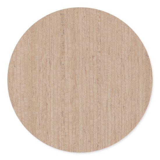 Vintage Wood Effect Round Sticker