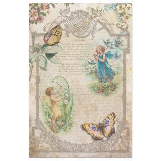 Vintage Woodland Fairies & Butterflies Decoupage Tissue Paper