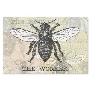 Vintage Worker Bee Illustration Art Tissue Paper